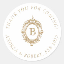 アンティークゴールドモノグラムクレストウェディング