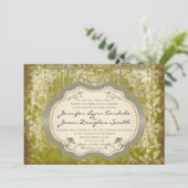 アンティークサインカントリー動揺して結婚式招待状 招待状 (スタンド正面)