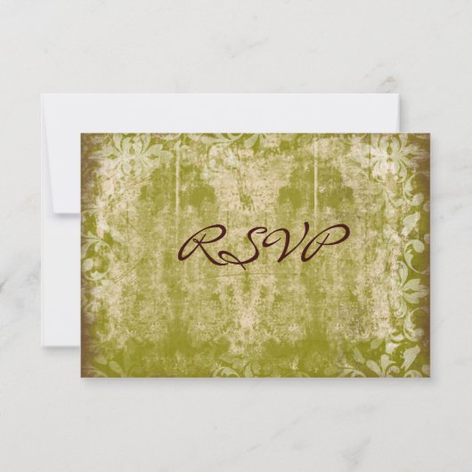 アンティークサインカント動揺してリー結婚式の出欠確認カード 出欠カード (裏面)