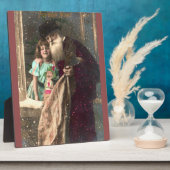 アンティークサンタアンドガールクリスマス フォトプラーク (側面)