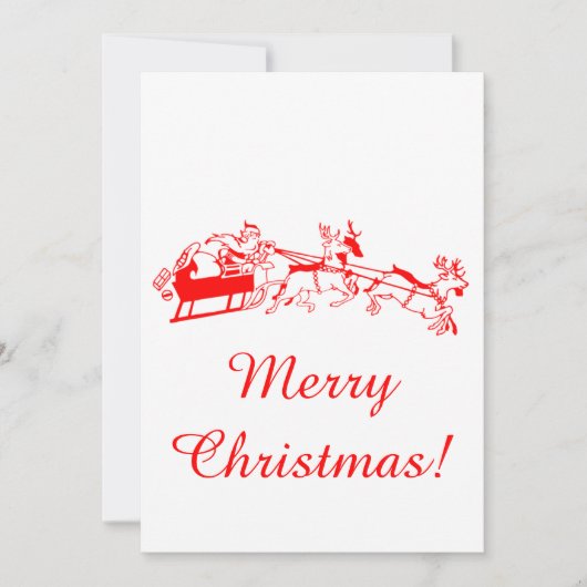 アンティークサンタアンドスレイラージクリスマスギフトラベル シーズンカード (正面)