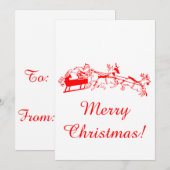 アンティークサンタアンドスレイラージクリスマスギフトラベル シーズンカード (正面/裏面)