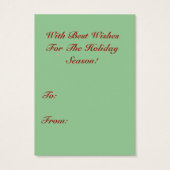 アンティークサンタ入りスノーシューズギフトラベルカード (裏面)