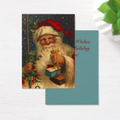 アンティークサンタ吹雪プレゼントラベルカード (デスク)