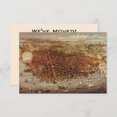 アンティークサンフランシスコ市地図、住所の変更 招待状 (正面/裏面)