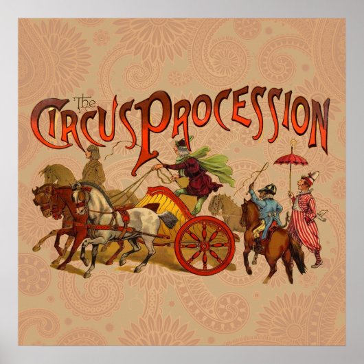 アンティークサーカスパレードピエロ馬 ポスター (正面)
