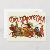 アンティークサーカスパレードピエロ馬 ポストカード (正面/裏面)