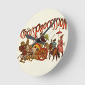 アンティークサーカスパレードピエロ馬 ラウンド壁時計 (傾斜)