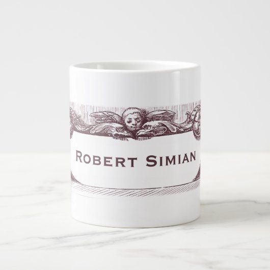 アンティークザエレガントルがあなたの名前を持つ ジャンボコーヒーマグカップ (正面)