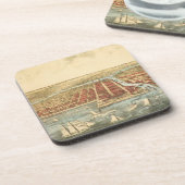 アンティークシカゴ、ラサール通り川の地図 コースター (左側)