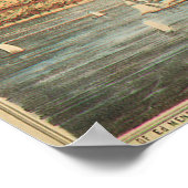 アンティークシカゴ、ラサール通り川の地図 ポスター (角)