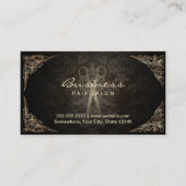 アンティークシザーダークダマスヘアサロン 名刺 (正面)