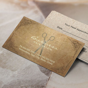 アンティークシザー枠髪サロンアポイントメント 予約カード