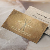 アンティークシザー枠髪サロンアポイントメント 予約カード