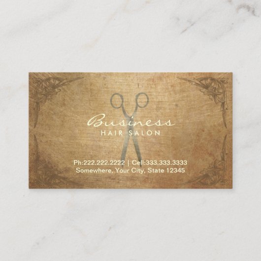 アンティークシザー枠髪サロンアポイントメント 予約カード (正面)