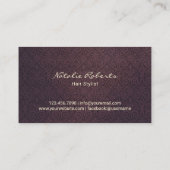 アンティークシザー美容師ヴィンテージパープルダマスク 名刺 (裏面)