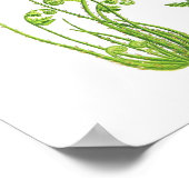 アンティークシダプリントNo.7グリーン自然植物芸術 ポスター (角)