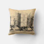 アンティークシックビーキーピングビーハイブプリント クッション (裏面)