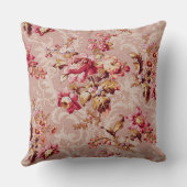 アンティークシャビー美しい花の模様ヴィンテージ クッション (裏面)