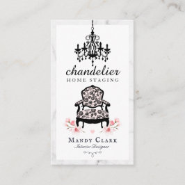アンティークシャンデリア&フローラビクトリアンチェアマーブル 名刺