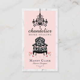 アンティークシャンデリア&フローラビクトリアンチェアマーブル 名刺