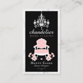 アンティークシャンデリア&フローラビクトリアンチェアマーブル 名刺 (正面)