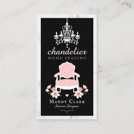 アンティークシャンデリア&フローラビクトリアンチェアマーブル 名刺