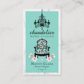 アンティークシャンデリア&フローラビクトリアンチェアマーブル 名刺 (正面)