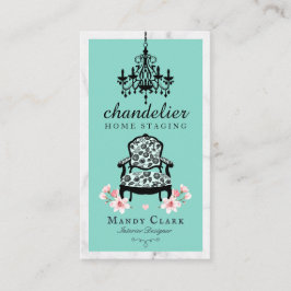 アンティークシャンデリア&フローラビクトリアンチェアマーブル 名刺