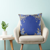 アンティークシャンパン金ゴールドフィリグレ王室のーブルー クッション (椅子)