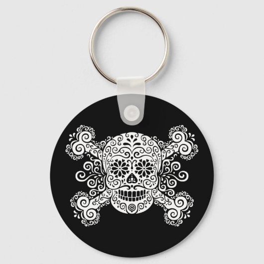 アンティークシュガースカル&クロスボーンズ キーホルダー (正面)