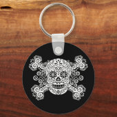 アンティークシュガースカル&クロスボーンズ キーホルダー (正面)