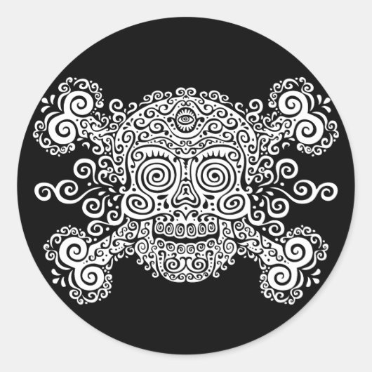 アンティークシュガースカル&クロスボーンII ラウンドシール (正面)