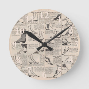 アンティークシューズ広告カタログ ラウンド壁時計