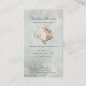 アンティークショップアイボリーティーポット&英語バラ垂直 名刺 (裏面)