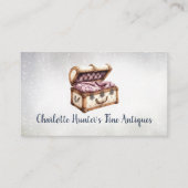 アンティークショップエレガント、ヴィンテージ装飾古いトランク 名刺 (正面)