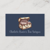 アンティークショップエレガント、ヴィンテージ装飾古いトランク 名刺 (正面)