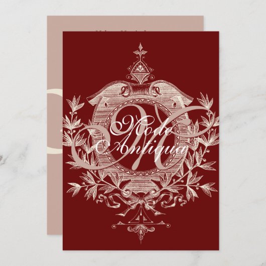 アンティークショップブティックグランドオープニング招待状 招待状 (正面/裏面)