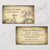 アンティークショップヴィンテージ復旧フローラ自転車 名刺 (正面/裏面)