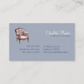 アンティークショップ、エレガントヴィンテージ椅子およびオットマン 名刺 (裏面)