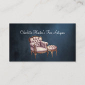 アンティークショップ、エレガントヴィンテージ椅子およびオットマン 名刺 (正面)