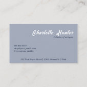 アンティークショップ、ヴィンテージ旧活字、金ゴールド、青 名刺 (裏面)