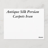 アンティークシルクペルシアカーペットIran ポストカード (裏面)