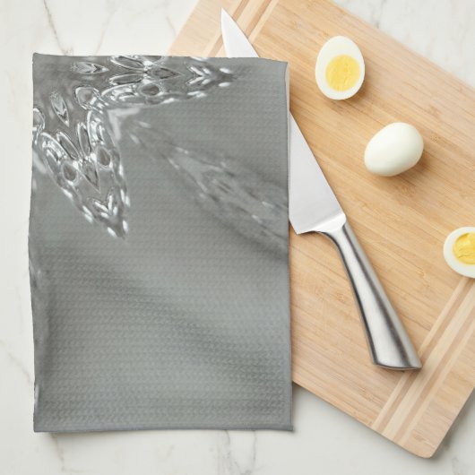 アンティークシルバーグレイ装飾カレイドスペクタクル キッチンタオル (四つ折り)