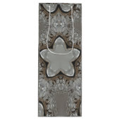 アンティークシルバーグレークリスマススターシックワインバッグ ワインギフトバッグ (正面)