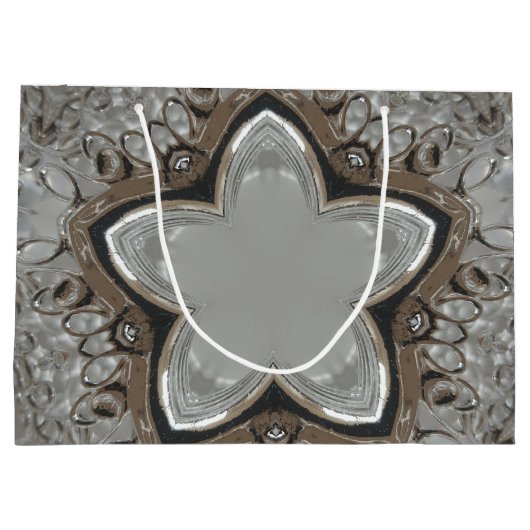 アンティークシルバーグレークリスマススターシック抱き枕 ラージペーパーバッグ (裏面)