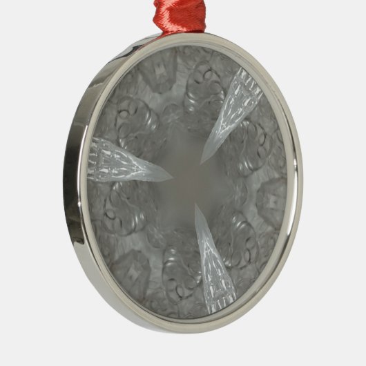 アンティークシルバーグレー装飾カレイドスコープ メタルオーナメント (右)