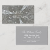 アンティークシルバーグレー装飾カレイドスコープ 名刺 (正面/裏面)