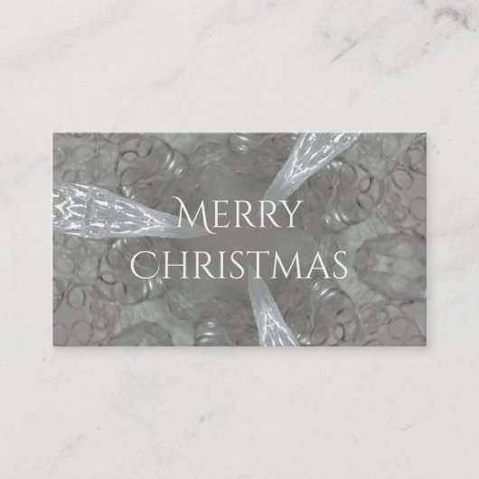 アンティークシルバーグレー装飾カレイドスコープ 名刺 (正面)