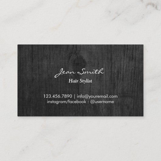 アンティークシルバーシザーウエレガントッド美容師 名刺 (裏面)